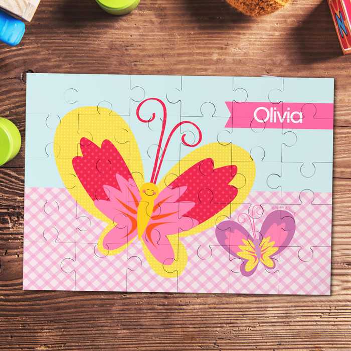 Smiley Butterfly Personalized Puzzles