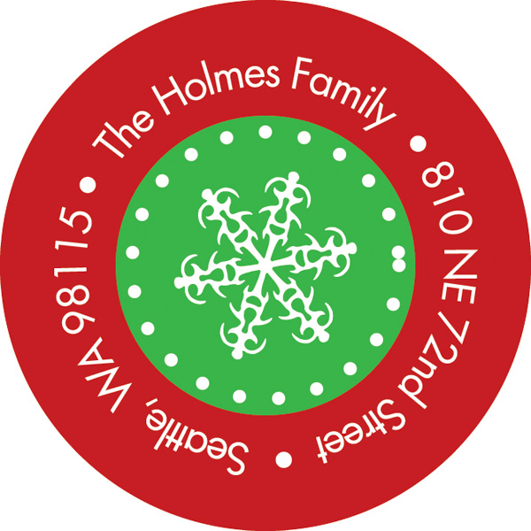 Jumping Snowflakes Christmas Address Labels