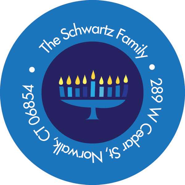 Menorah Address Label