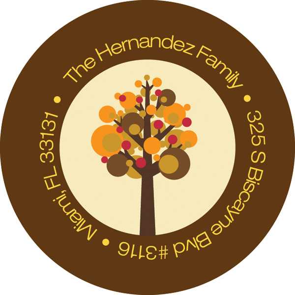 Turkey And Trees Family Address Labels