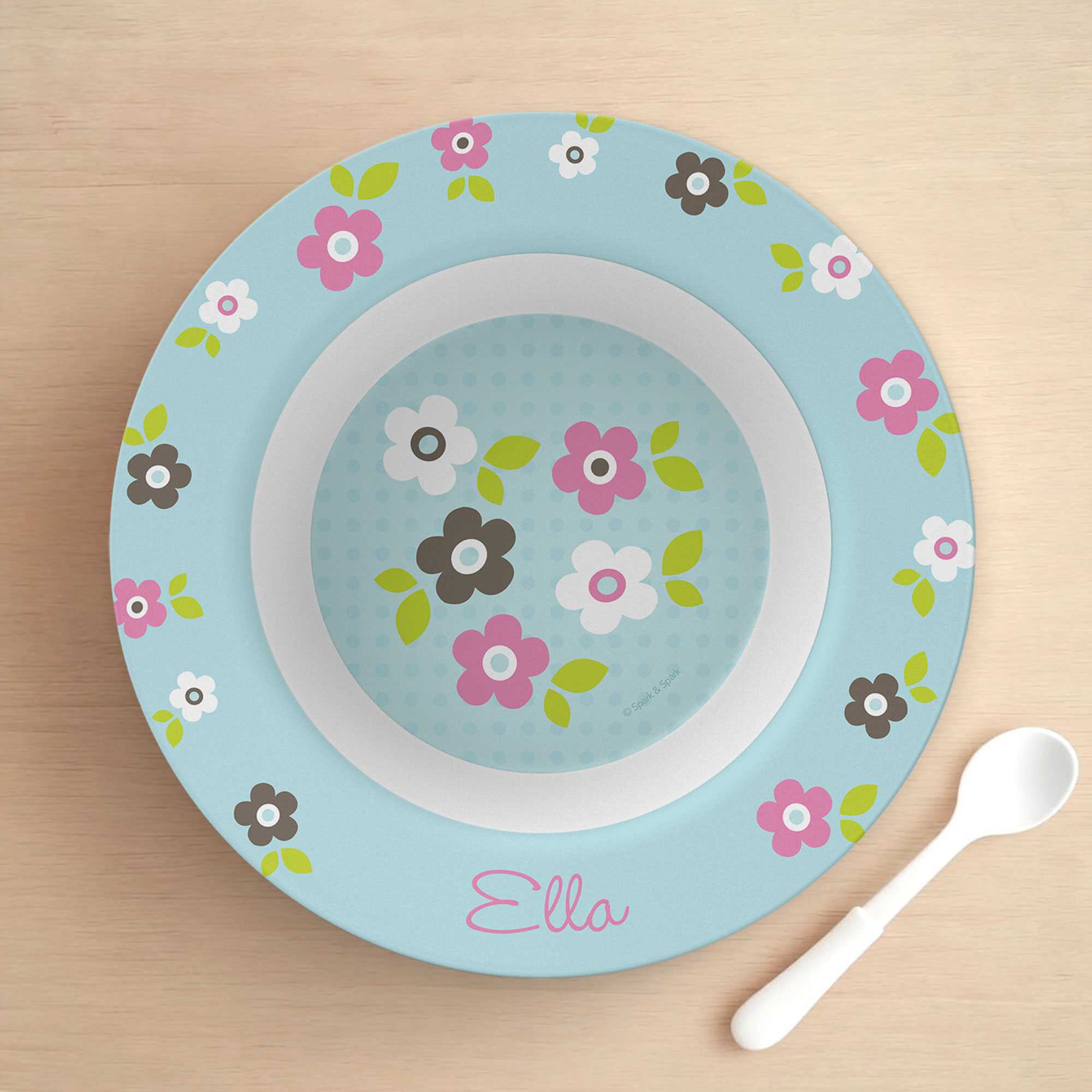 Preppy Flowers Blue Bowl