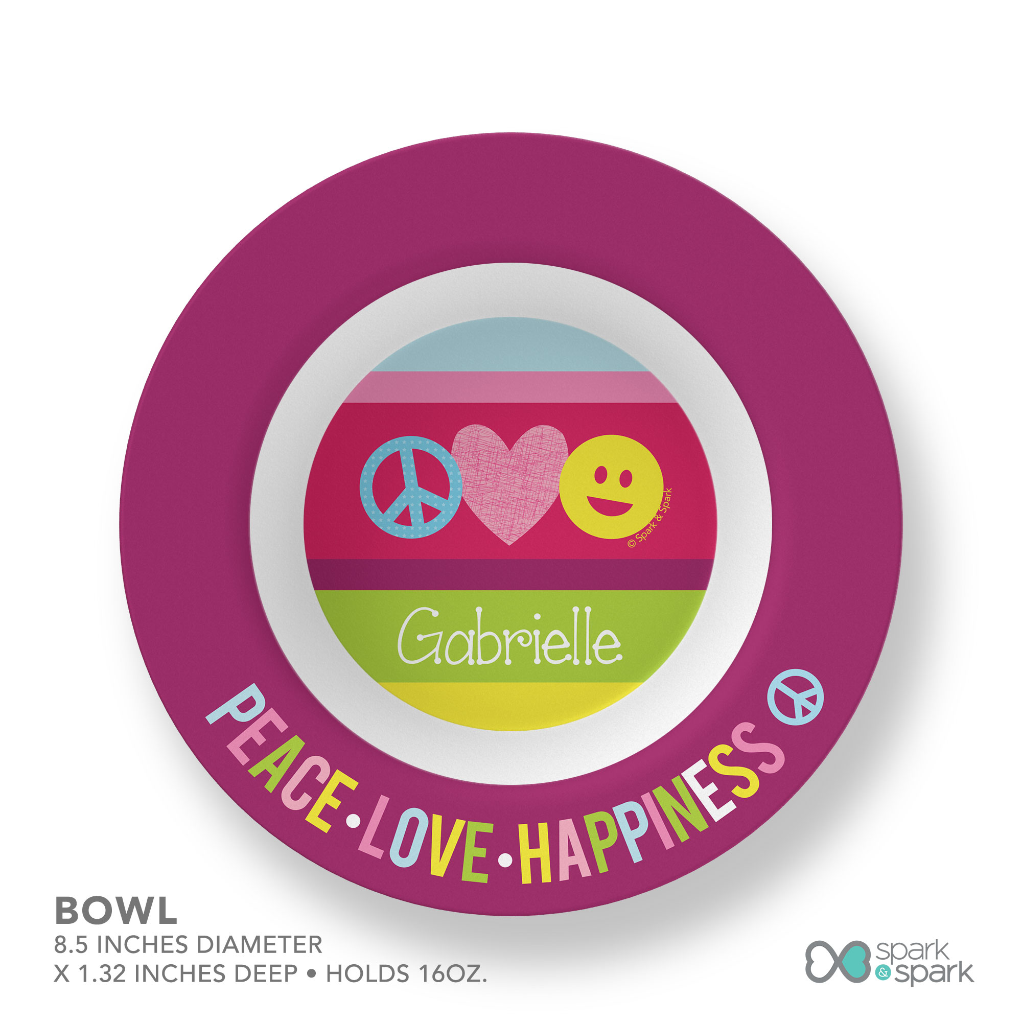 Peace & Love Signs Kids Bowl