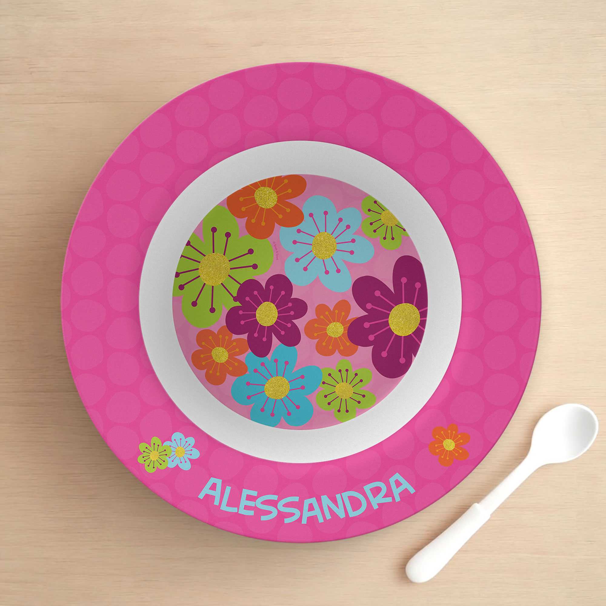 Shiny Bold Flowers Kids Bowl