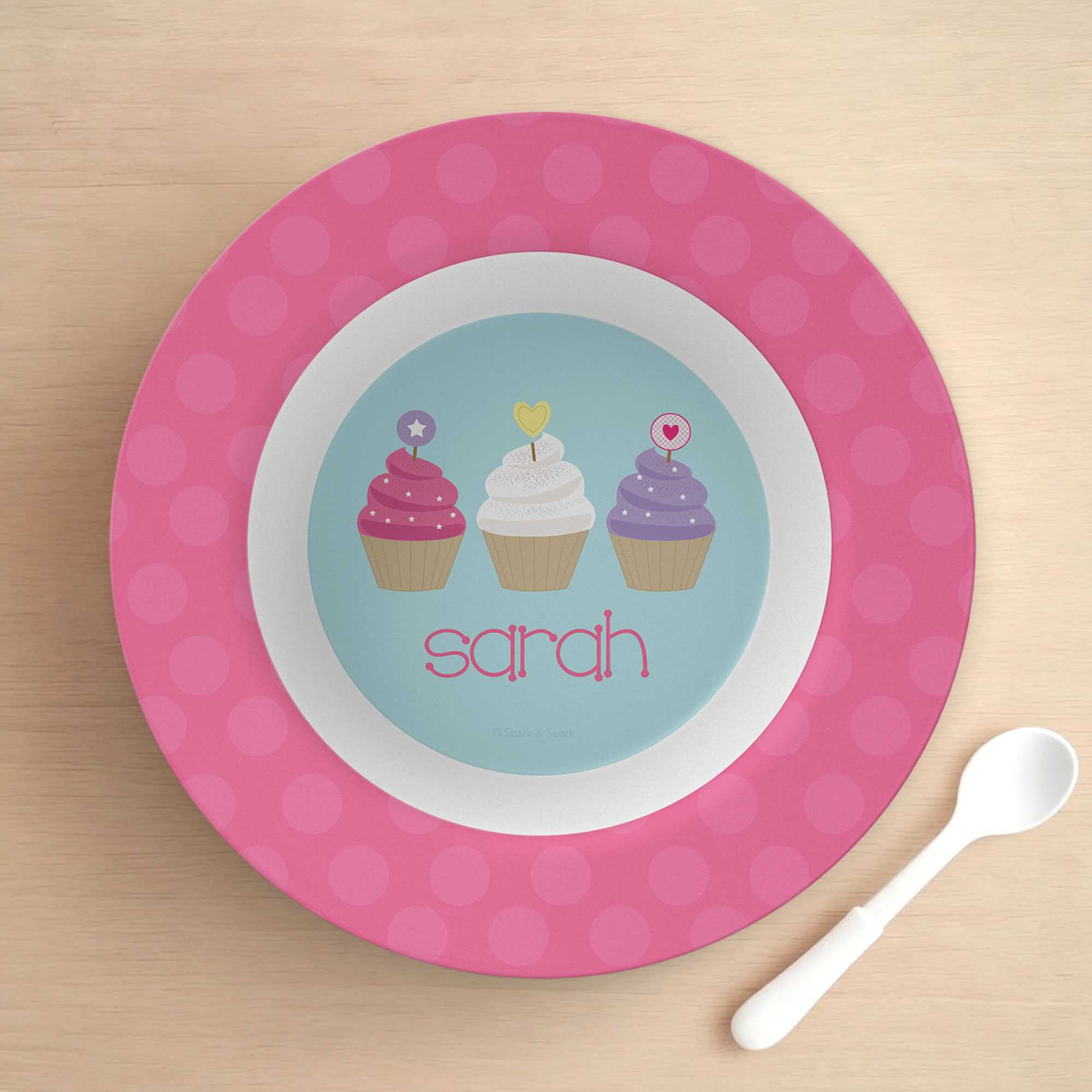 Three Sweet Cupcakes Girl Kids Bowl