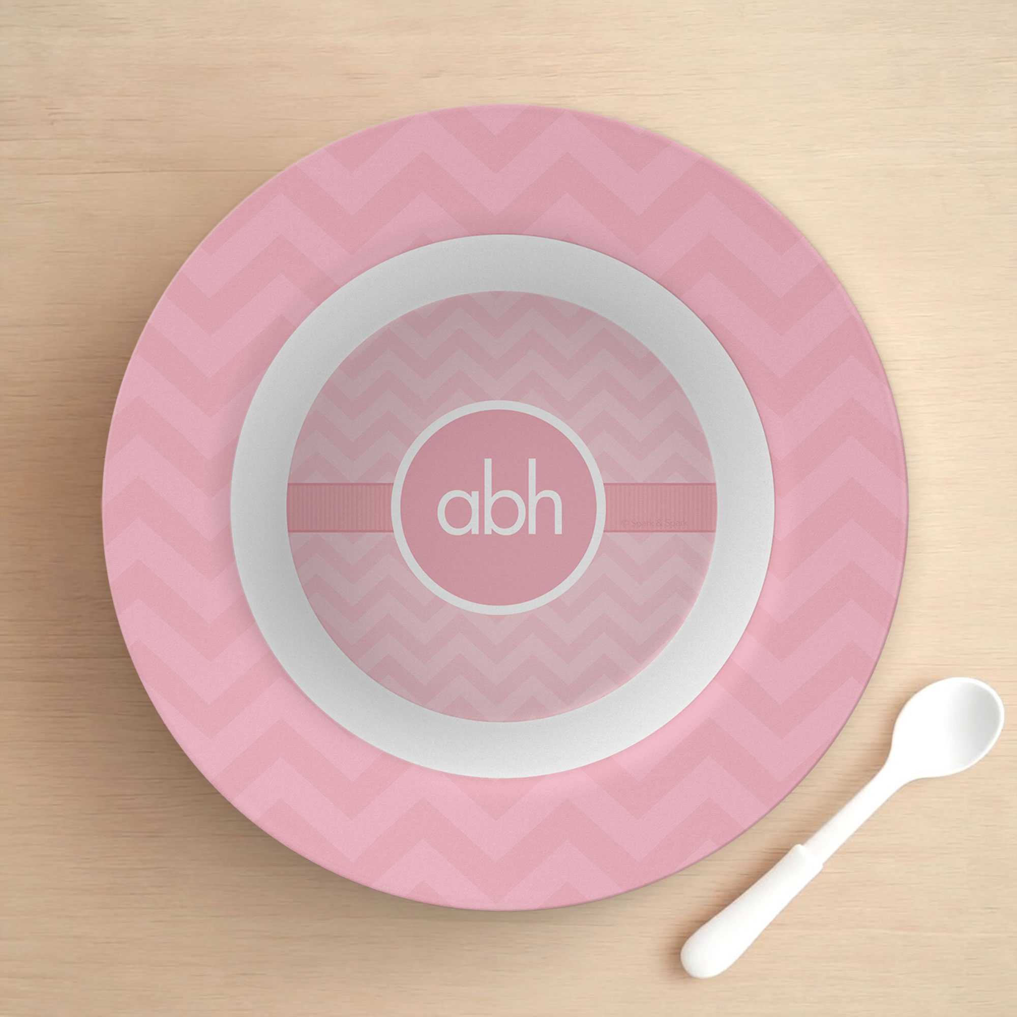 Initials on Chevron Kids Bowl