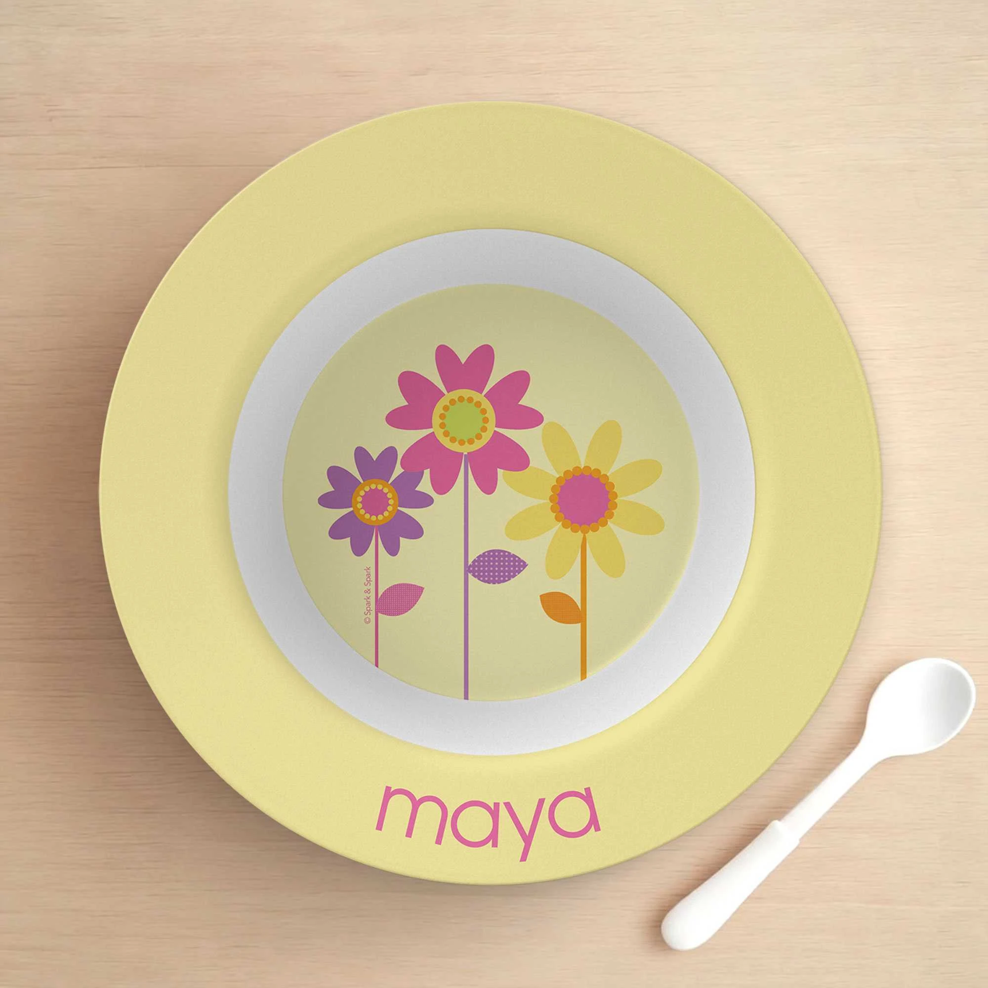 Three Spring Blooms Kids Bowl