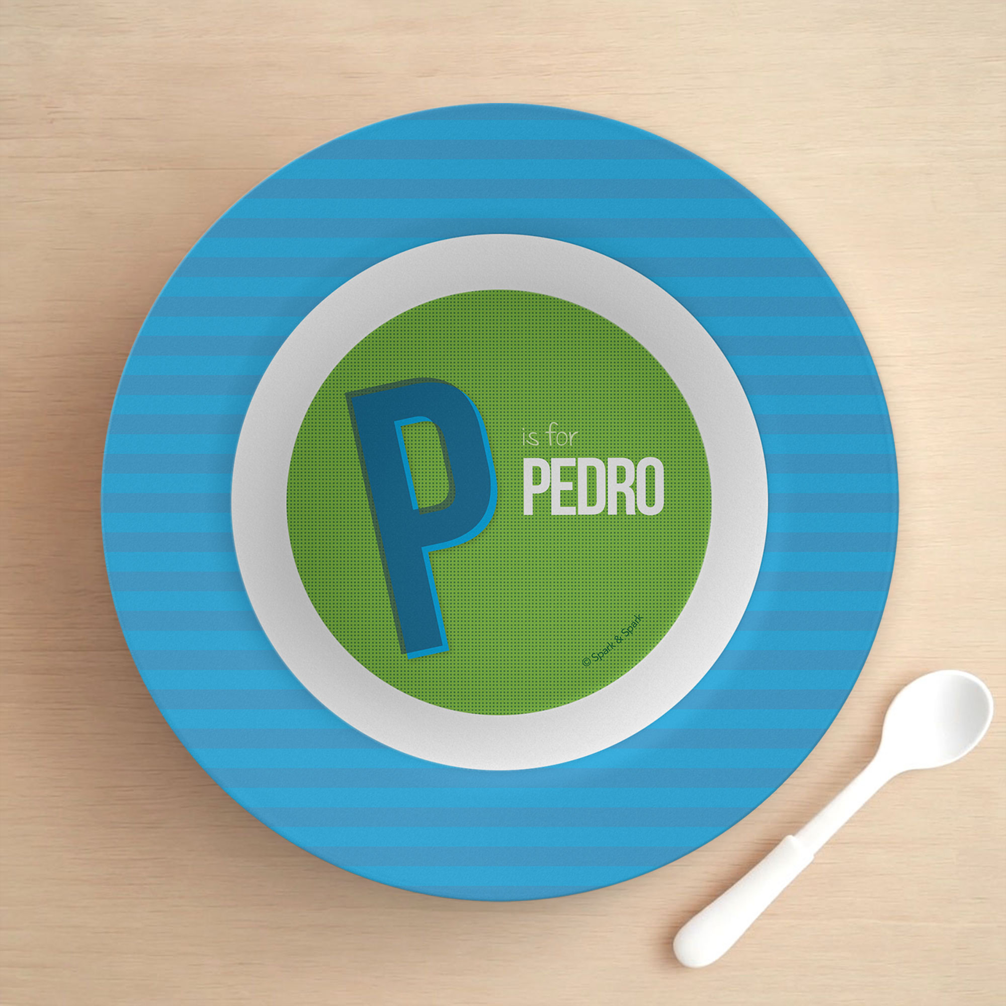 Double Initial Green Kids Bowl