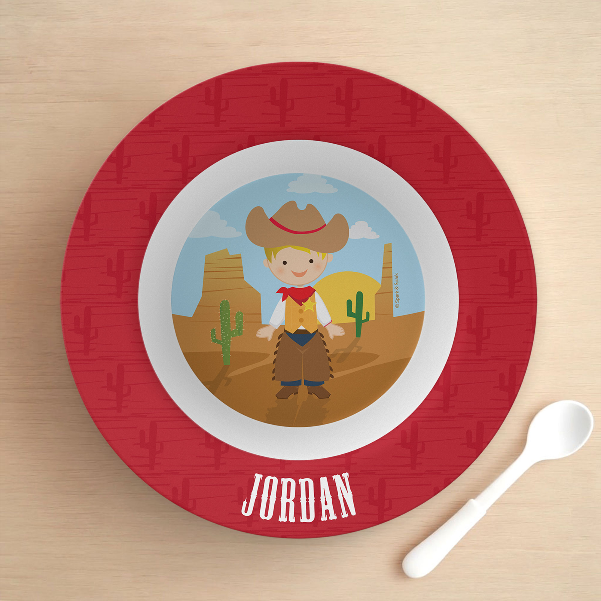 Cowboy Personalized Boys Bowl