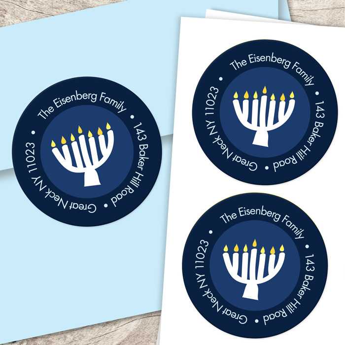 Mod white menorah blue label