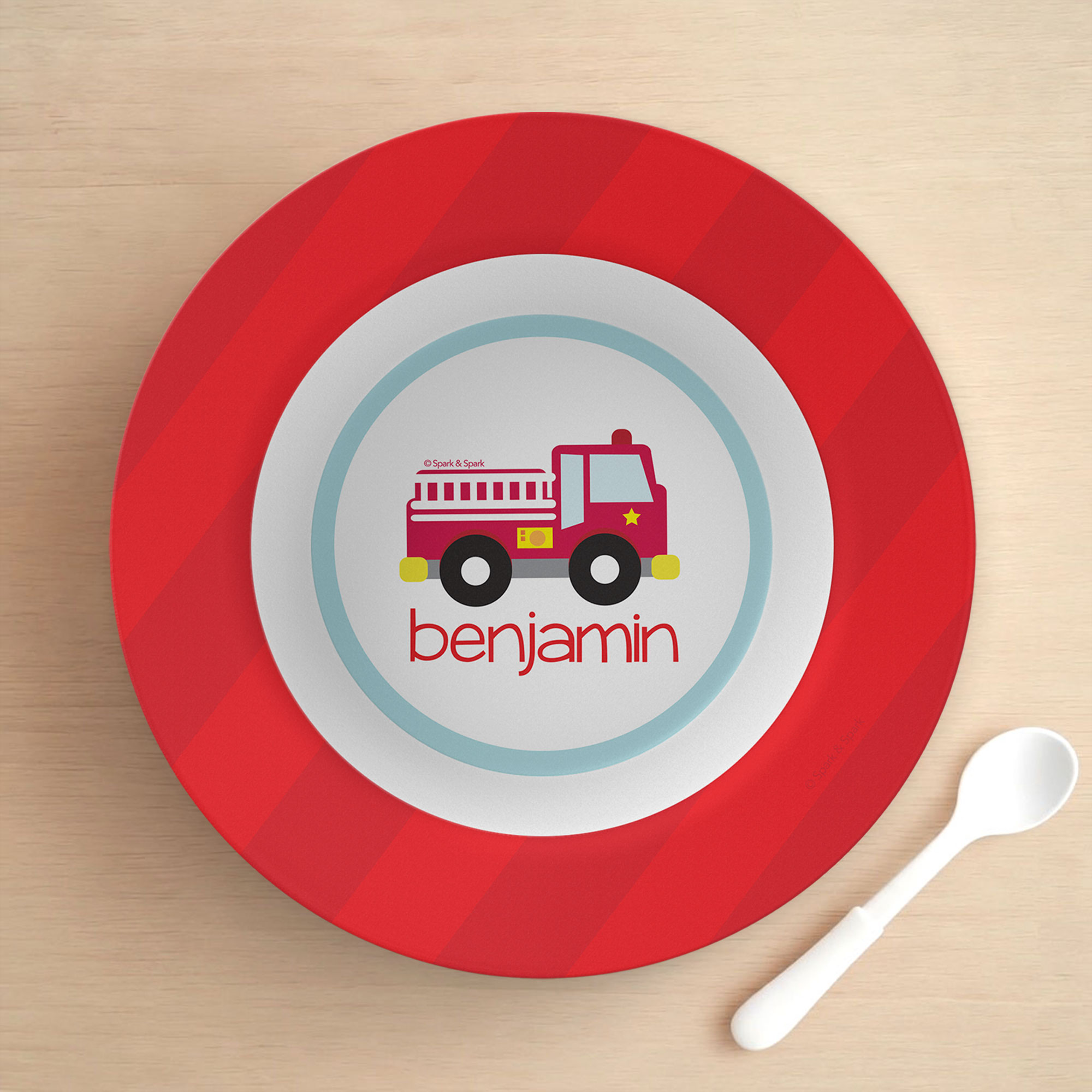 Cute Little Fire Truck Kids Bowl