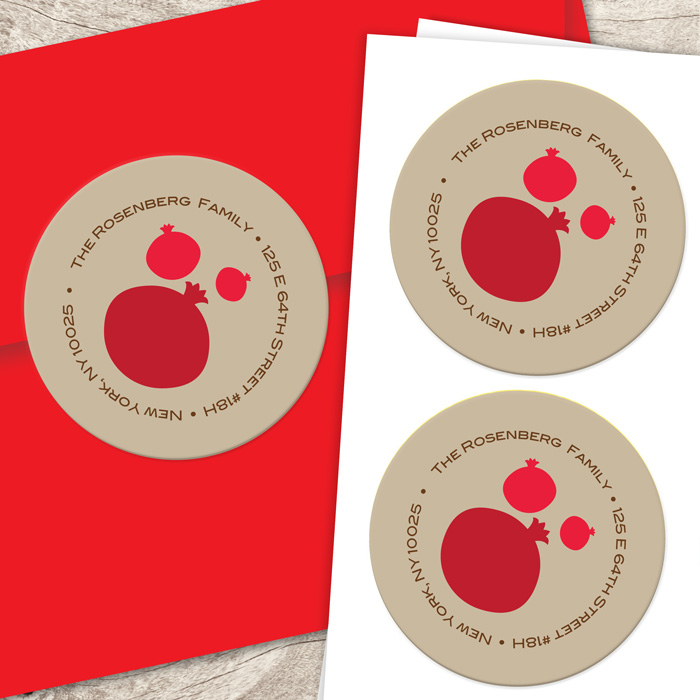 Lots of pomegranates label