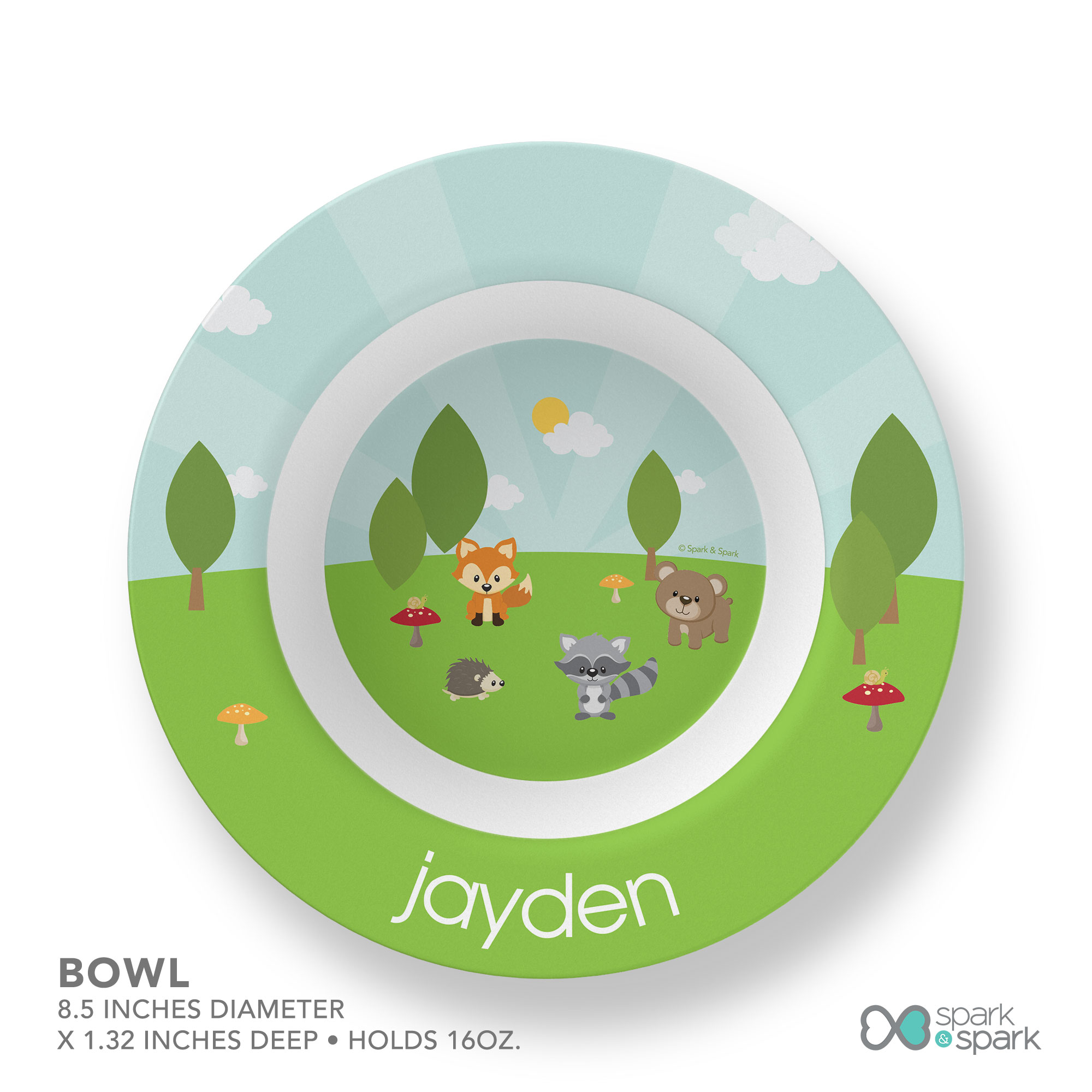 Cute Animals in the Forest Kids Bowl