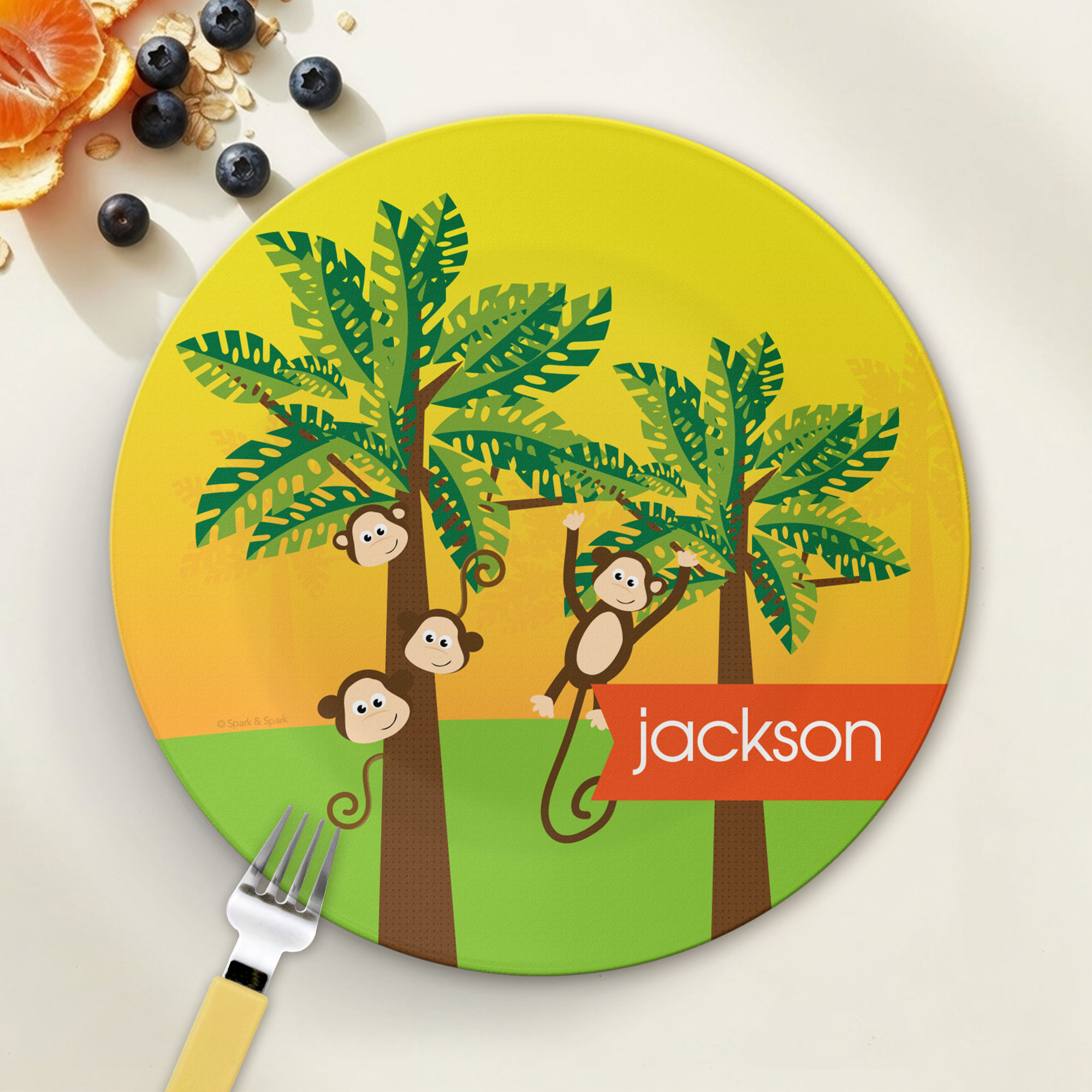 Monkeys In The Jungle Kids Plate