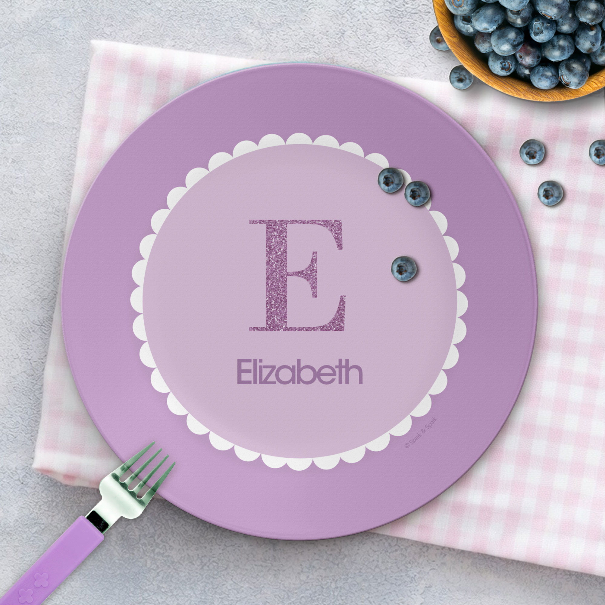 A Shiny Purple Letter Kids Plate