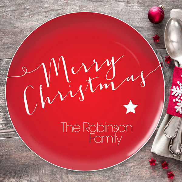 Merry Christmas Message Christmas Plate