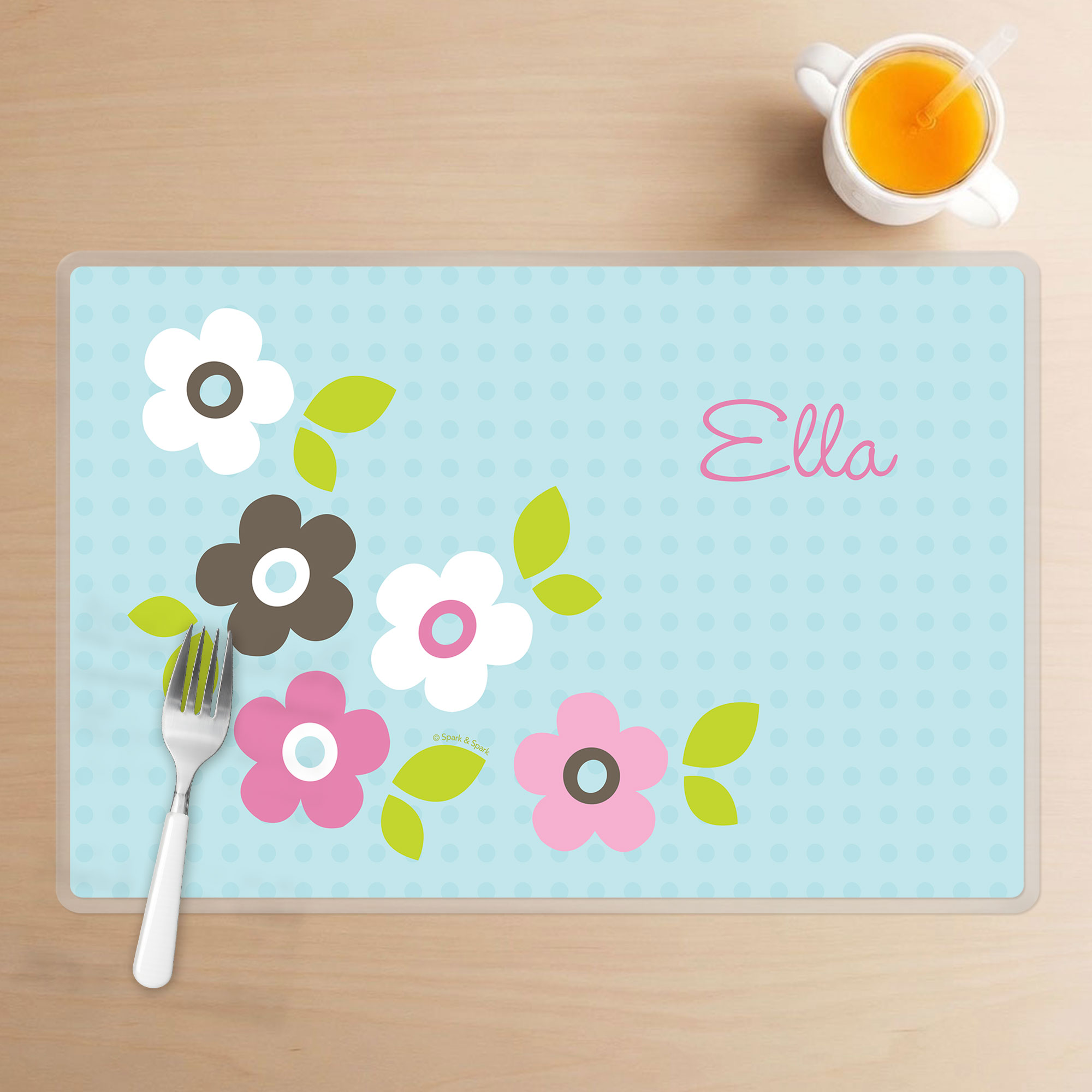 Preppy Flowers Blue Placemat