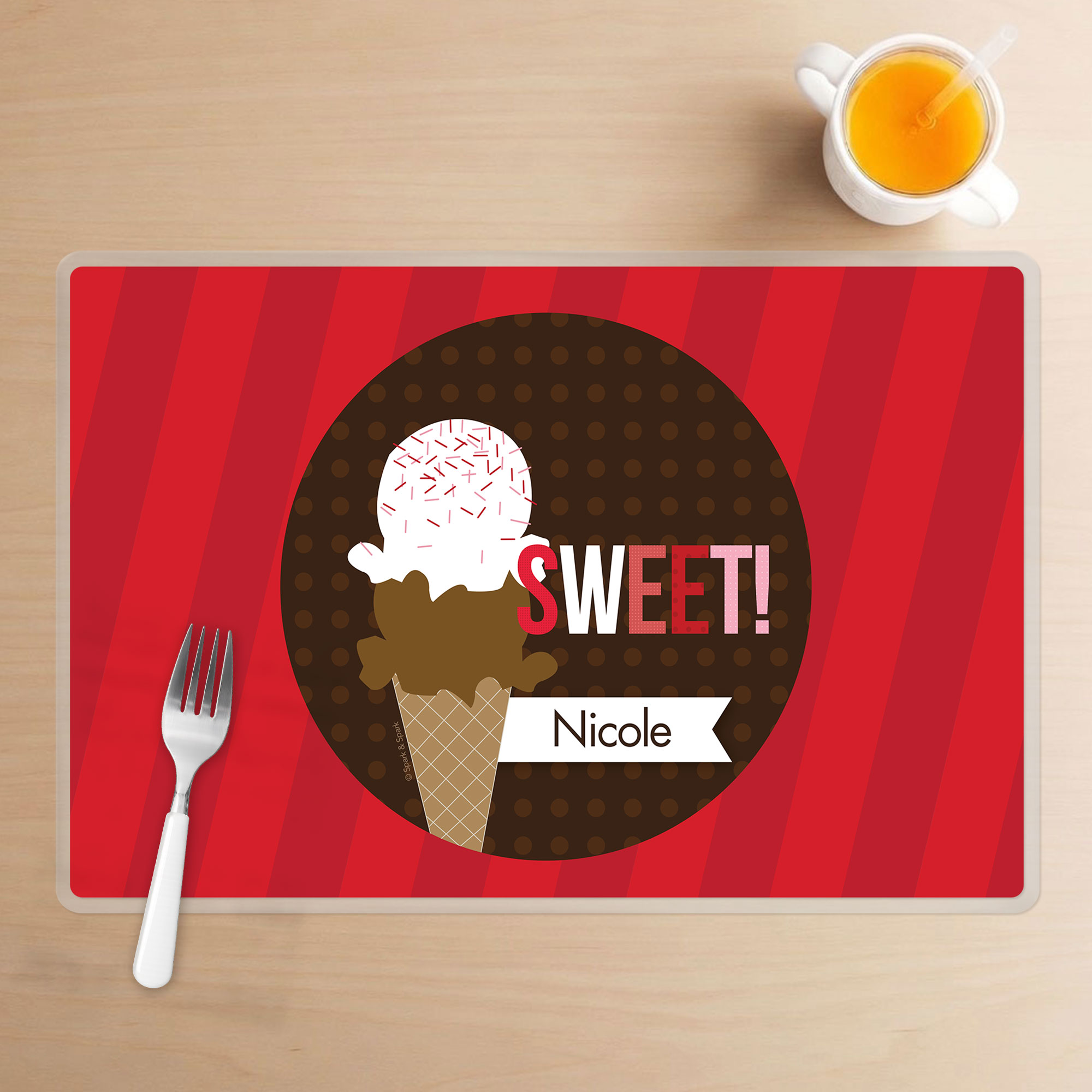 Sweet & Yummy Red Kids Placemat