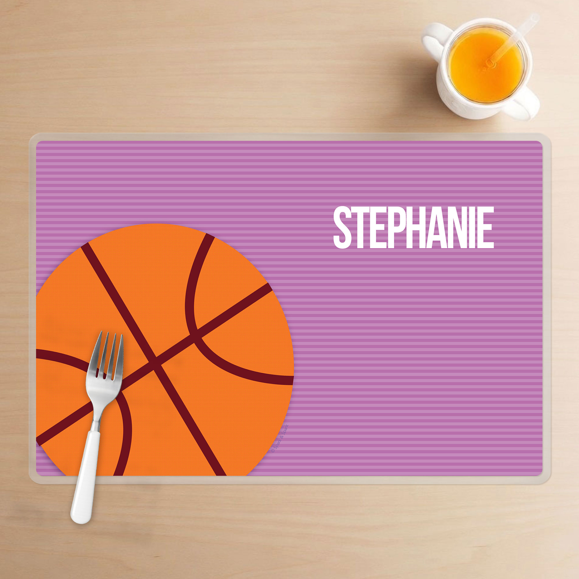 Basketball Fan Girl Circles Kids Placemat