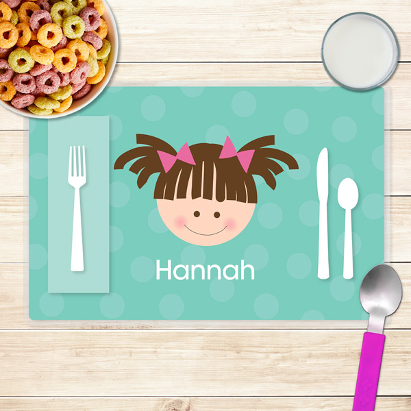 Just Like Me Girl Aqua Kids Placemat