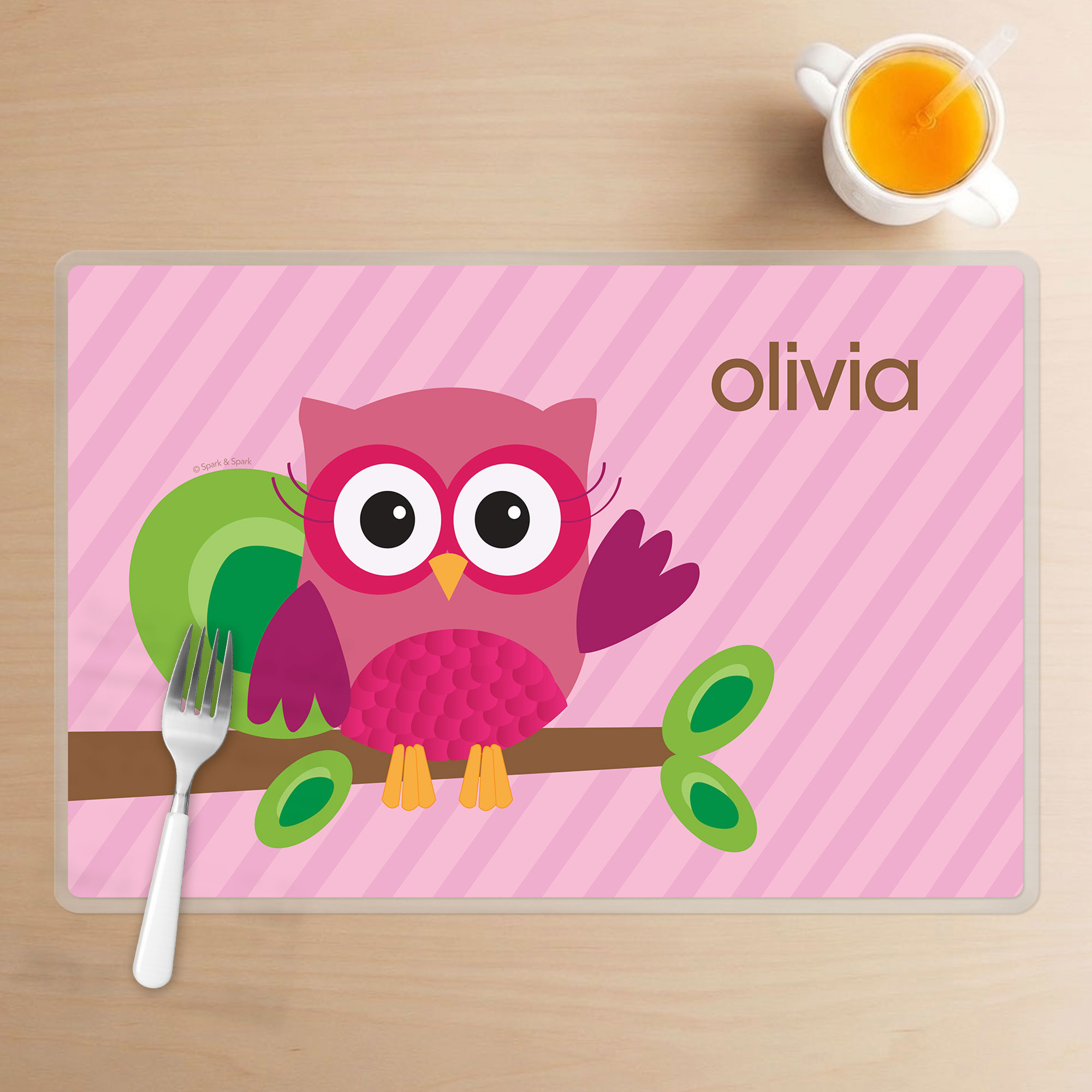 Pink Owl Be Yours Kids Placemat