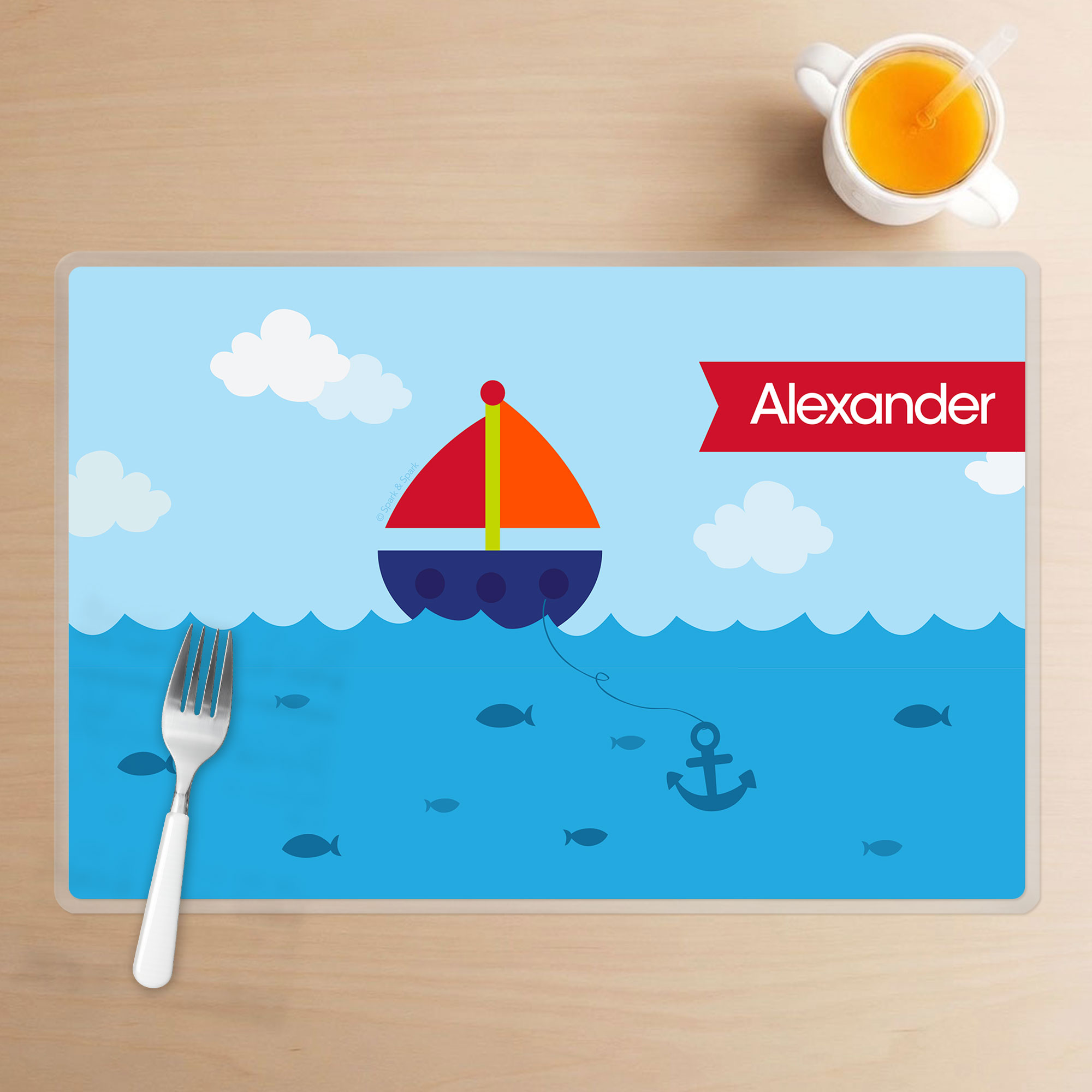 Sailing the Blue Ocean Kids Placemat