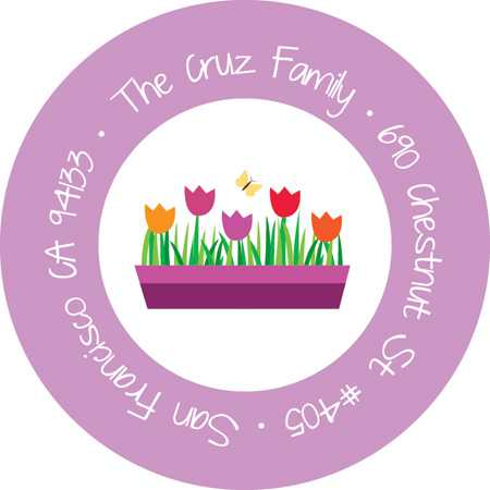 My Bucket Of Tulips Cute Address Labels