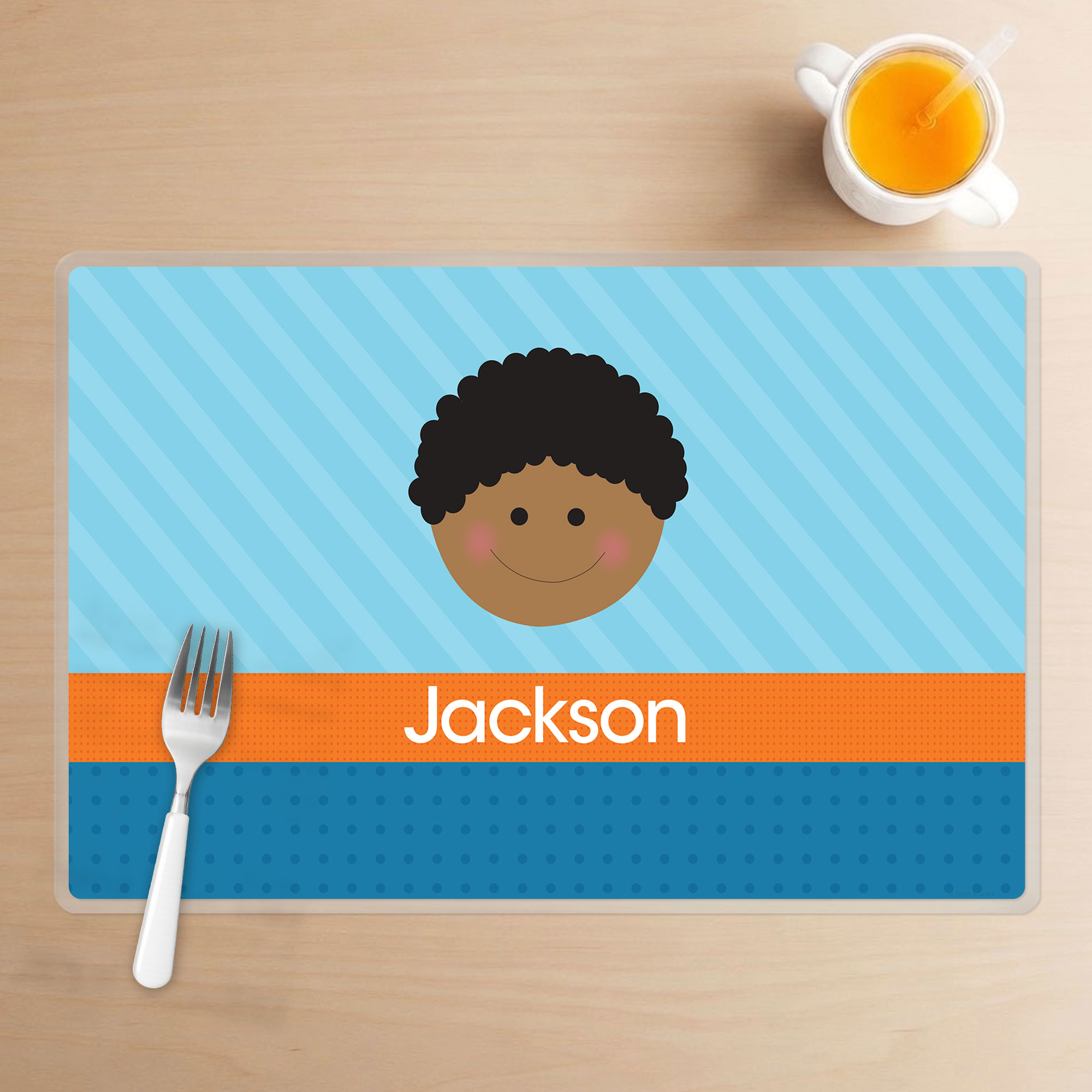 Just Like Me Boy Light Blue Kids Placemat