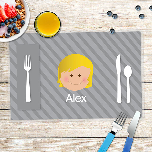 Just Like Me Boy Grey Kids Placemat