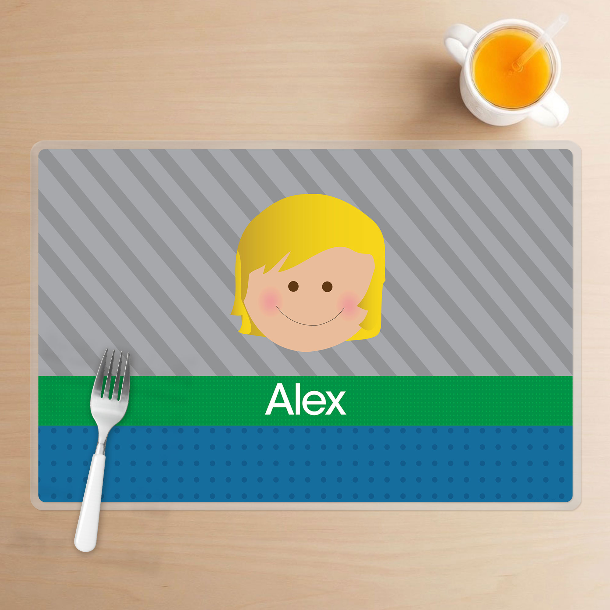 Just Like Me Boy Grey Kids Placemat