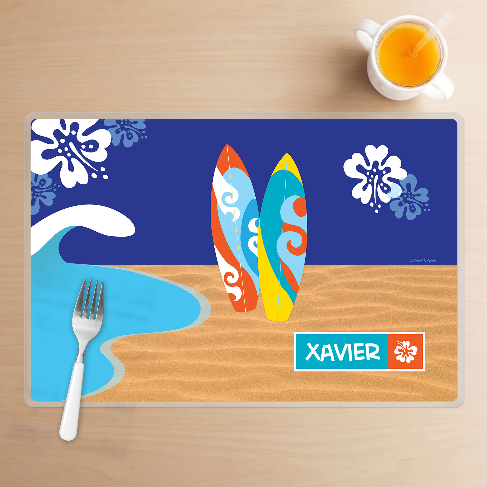 Surf the Waves Blue Kids Placemat
