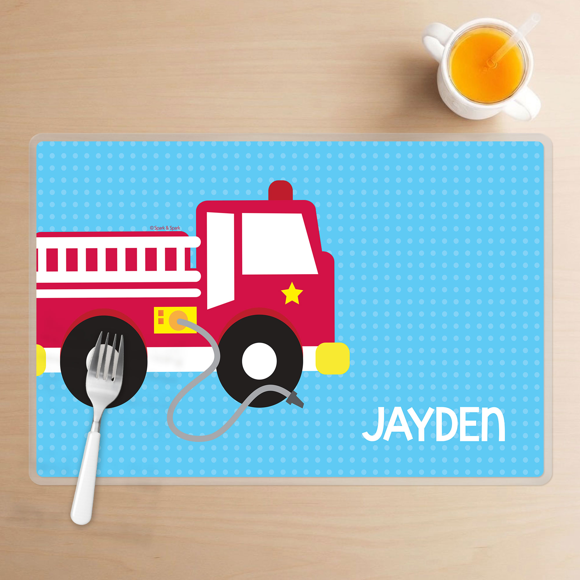 Cool Fire Truck Kids Placemats