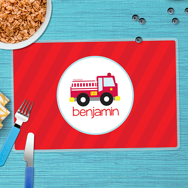 Cute Little Fire Truck Kids Placemats