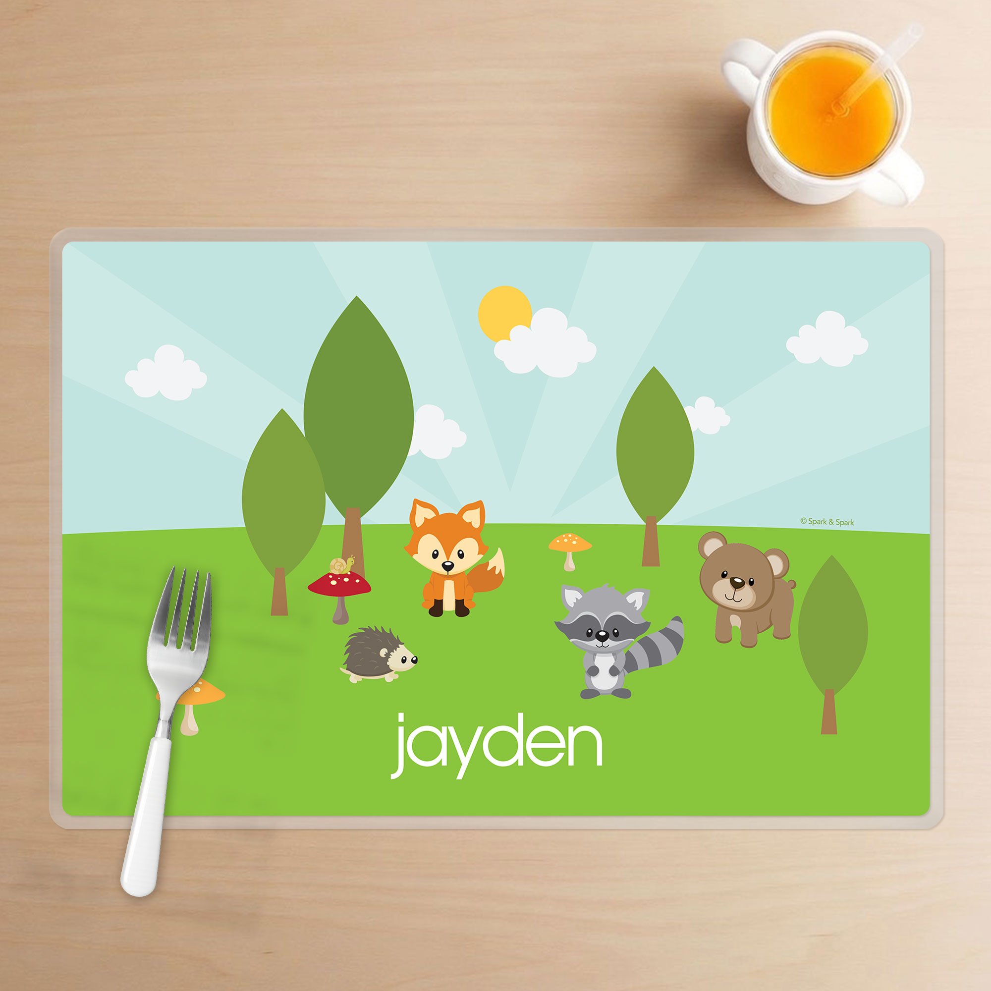 Cute Animals in the Forest Kids Placemats