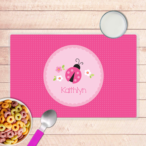 Sweet Pink Lady Bug Kids Placemat