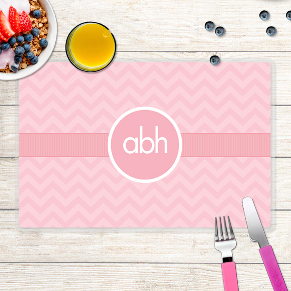 Initials on Chevron Kids Placemat