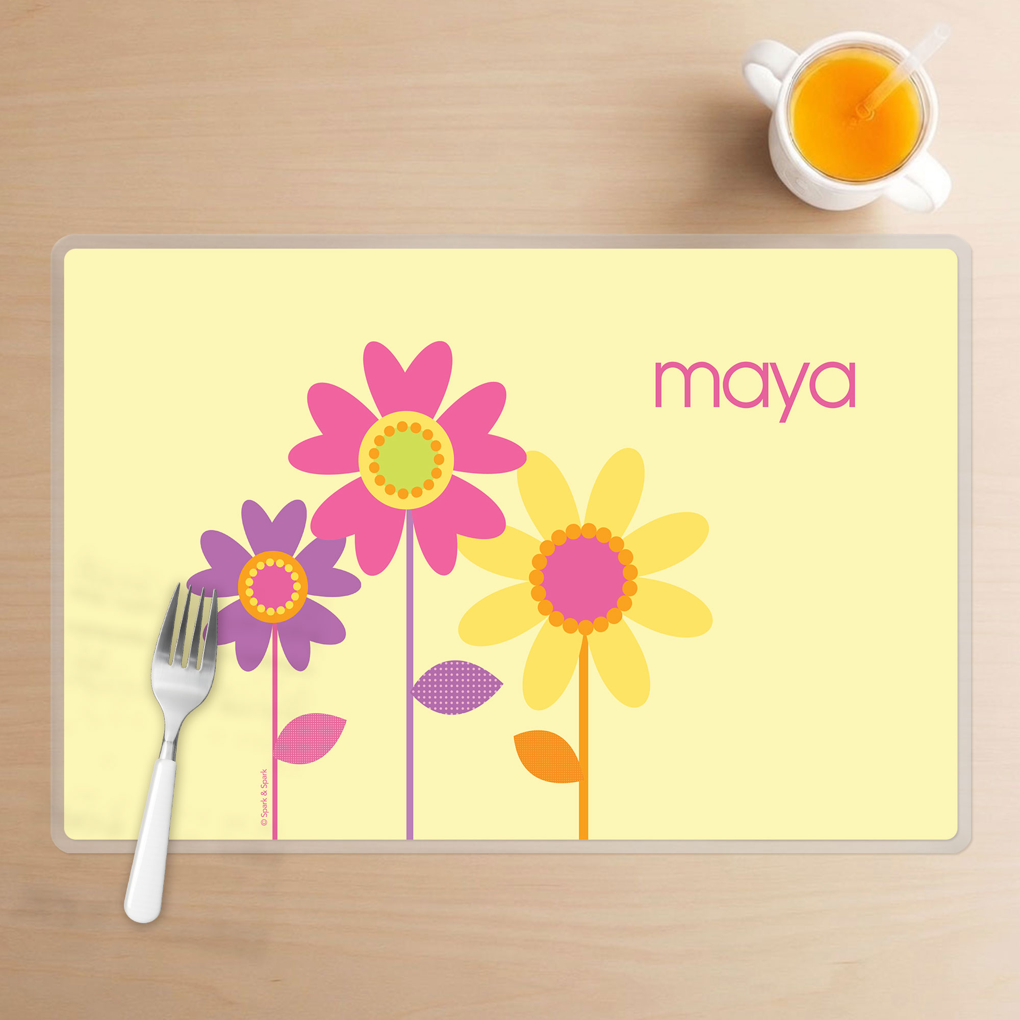 Three Spring Blooms Kids Placemat
