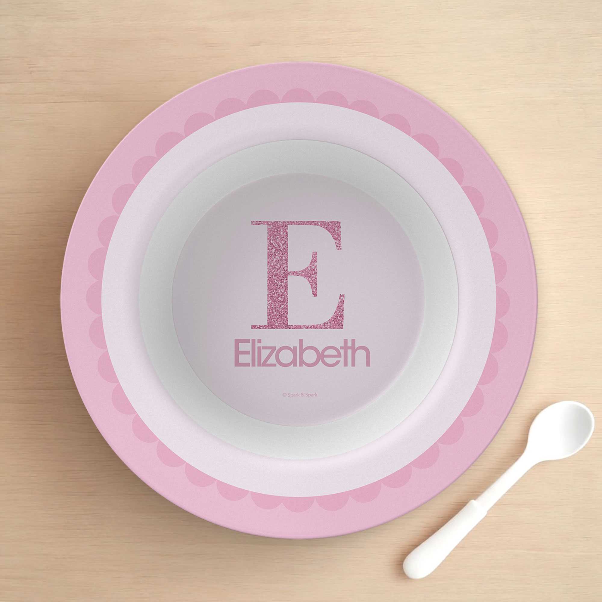 A Shiny Pink Letter Kids Bowl