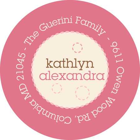 Delicate Pink Circles Kid Address Labels