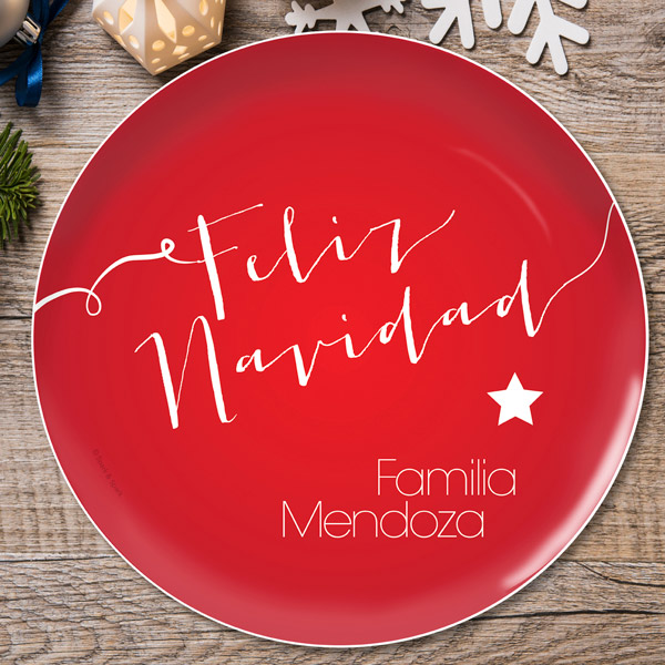 Mensaje de Feliz Navidad Christmas Plate