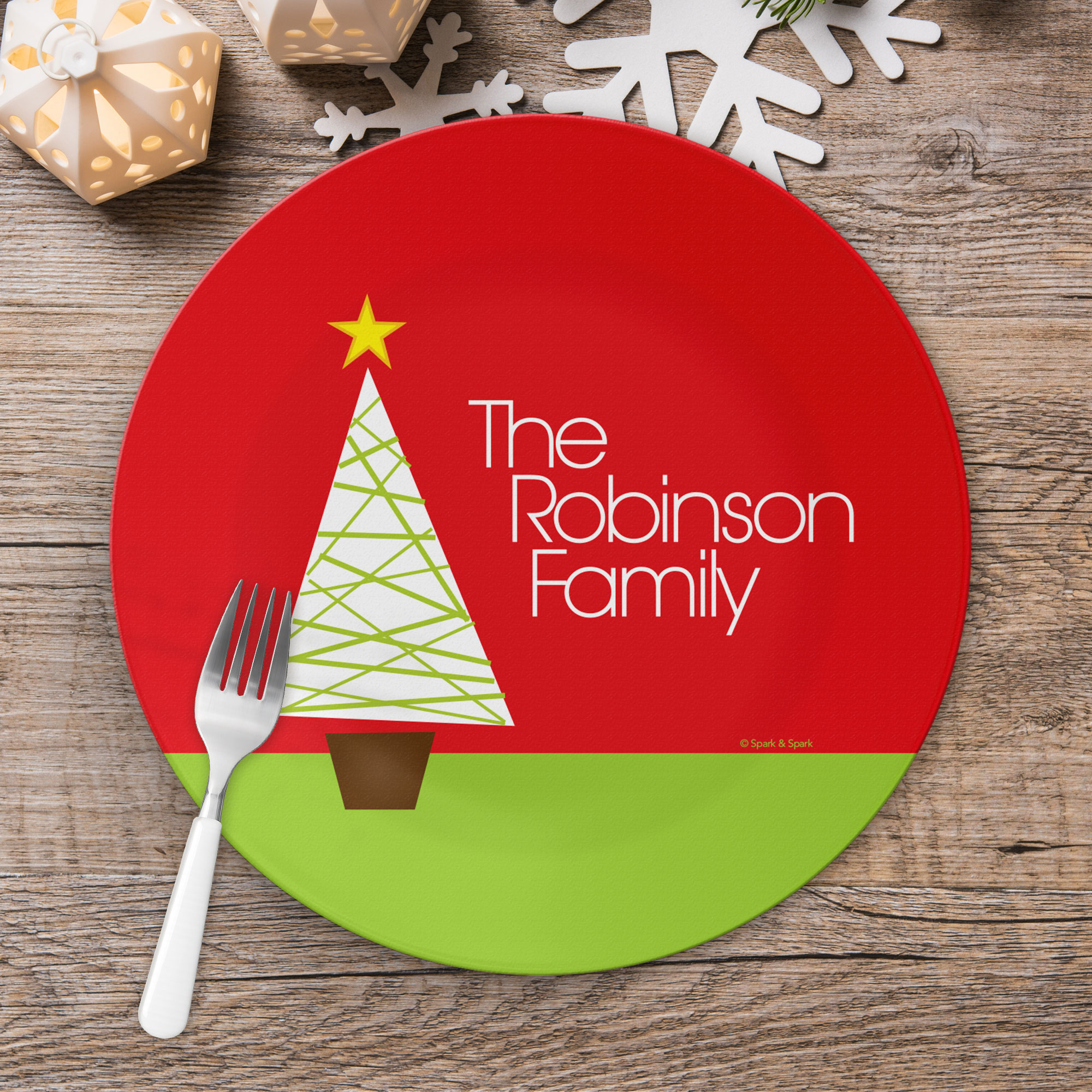 Modern Xmas Tree Christmas Plate