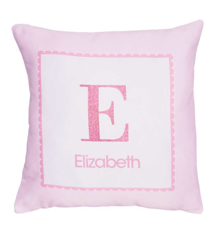 A Shiny Pink Letter Kids Pillows