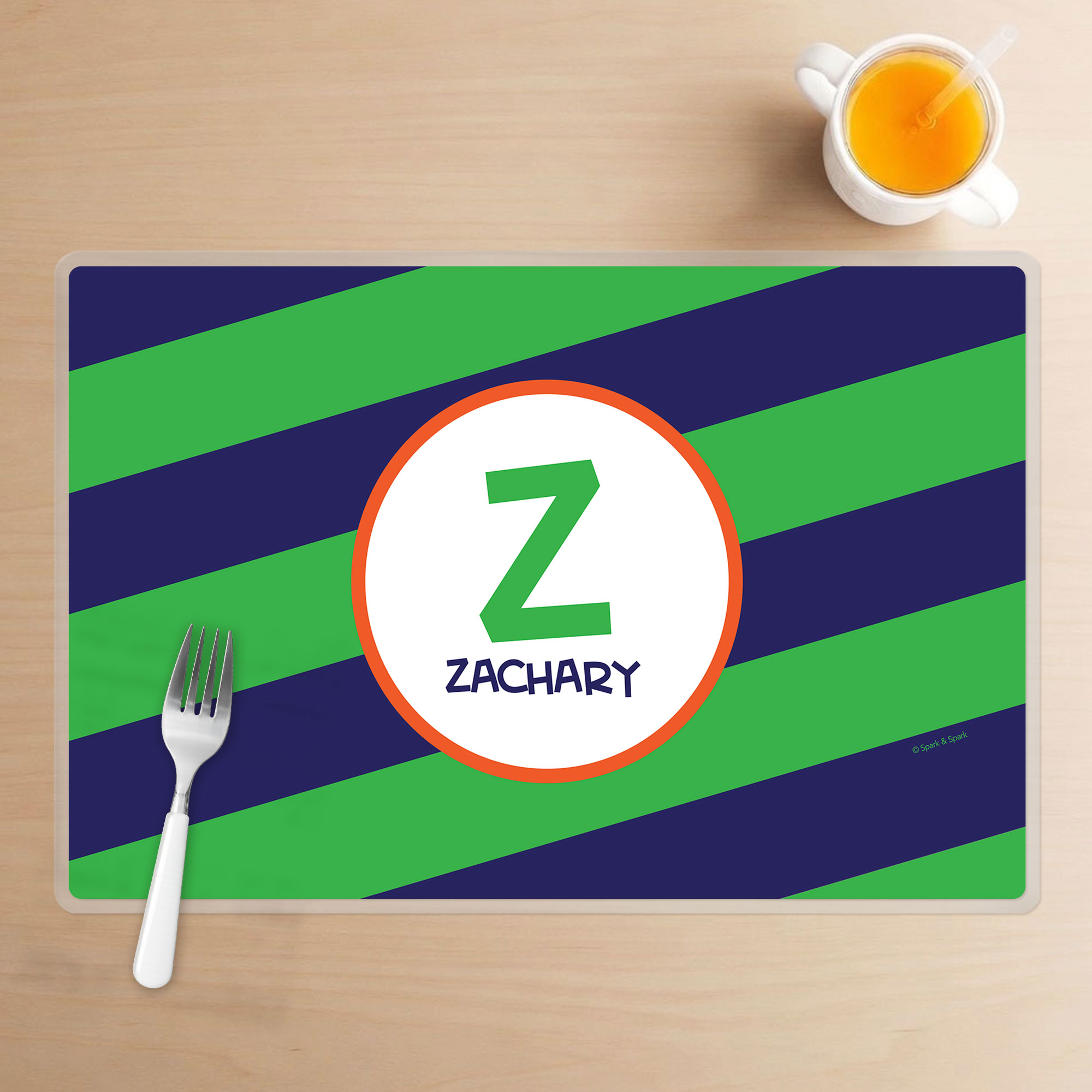 Fun Initials Green Kids Placemat