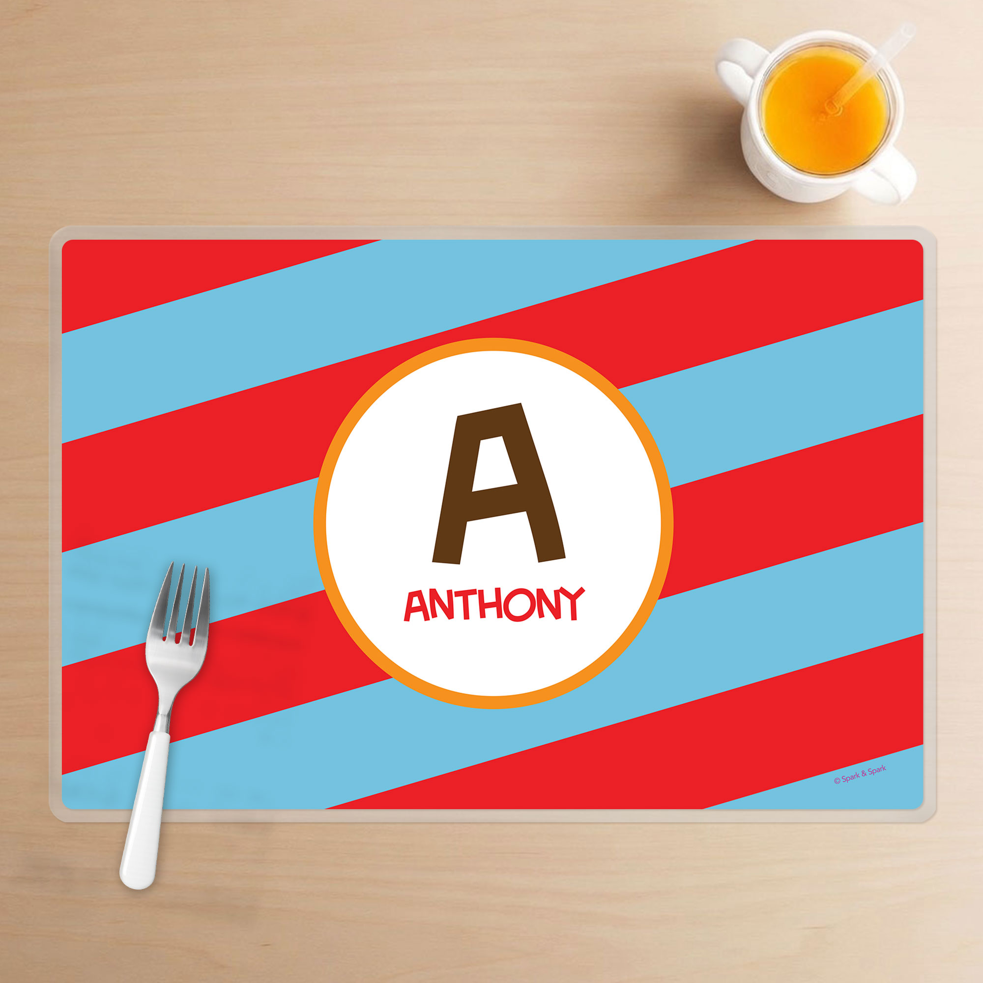 Fun Initials Red Kids Placemat
