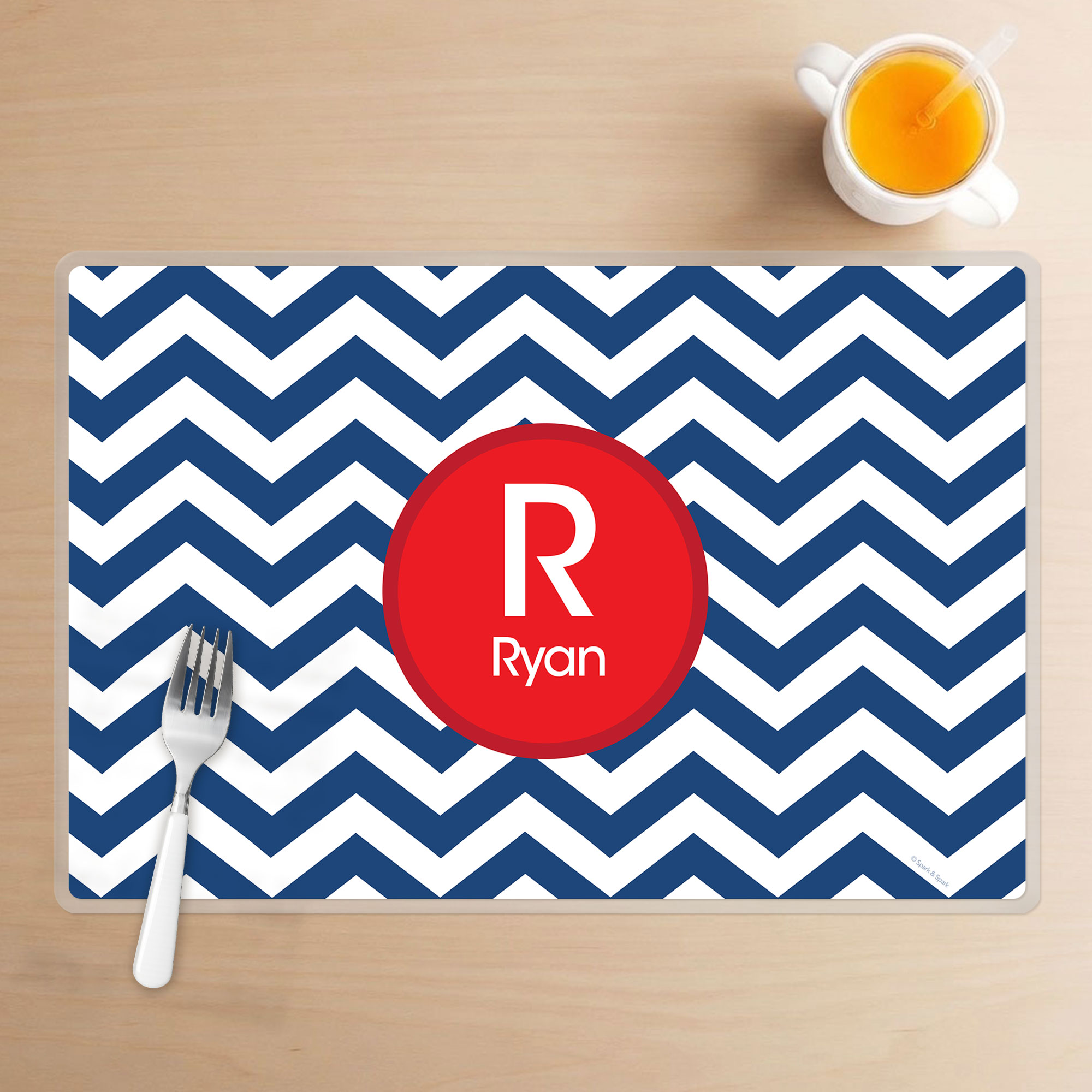 Chevron Navy and Red Kids Placemat
