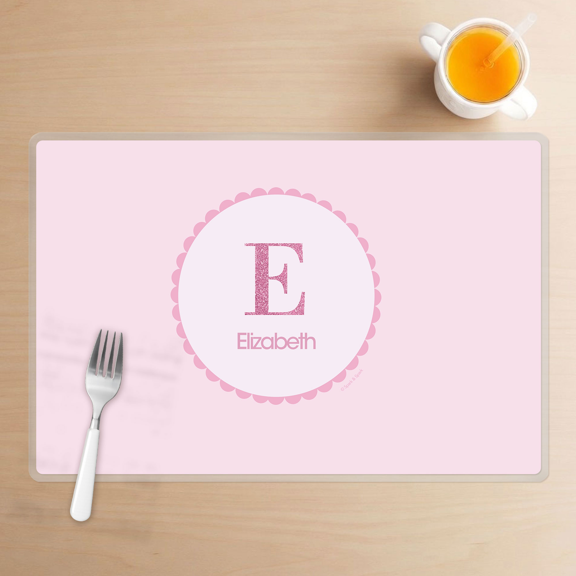 A Shiny Pink Letter Kids Placemat