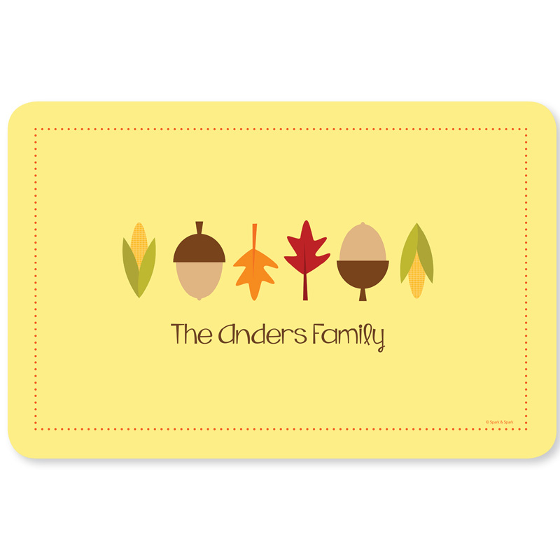 Fall Leaves and Cones Holiday Placemat
