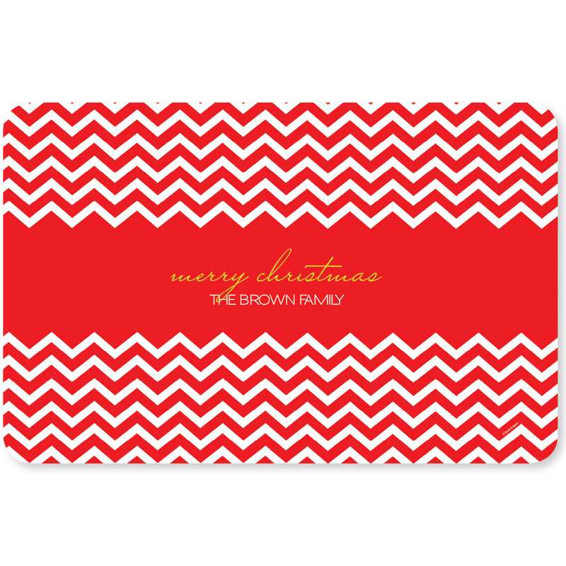 Fancy Red Zig Zags Holiday Placemat