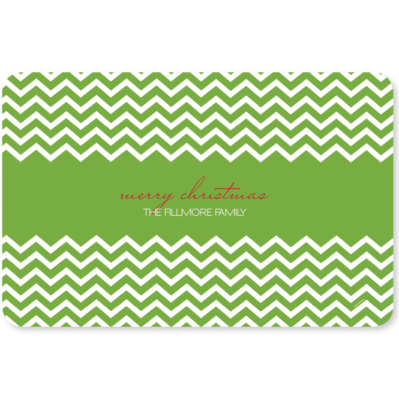 Fancy Green Zig Zags Holiday Placemat