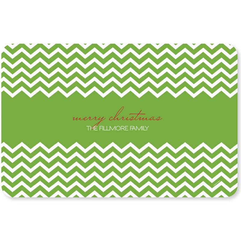 Fancy Green Zig Zags Holiday Placemat