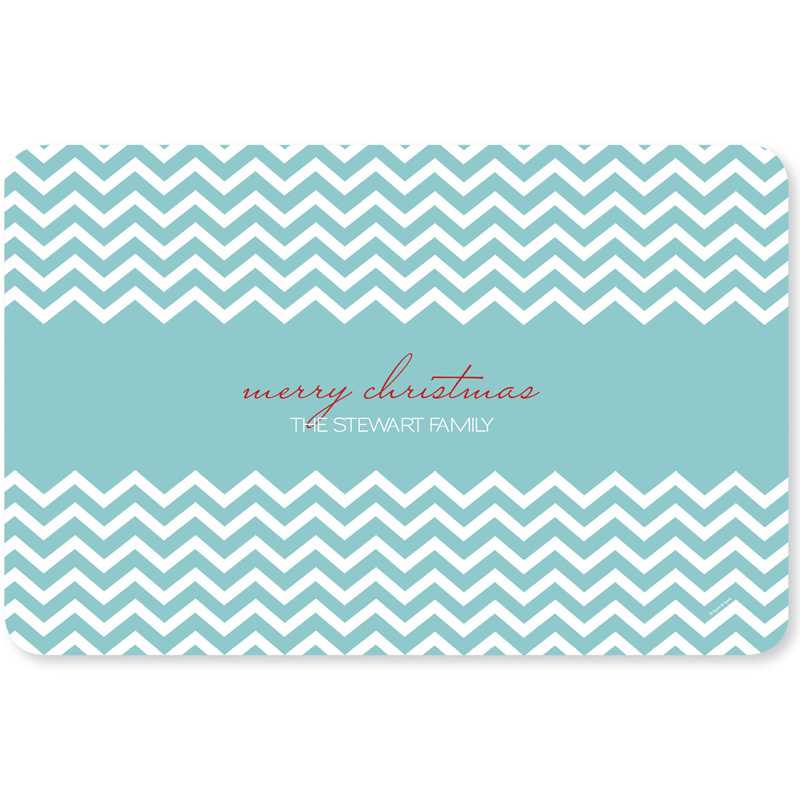 Fancy Blue Zig Zags Holiday Placemat